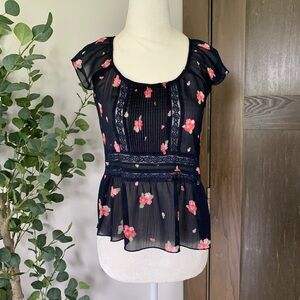 Abercrombie Chiffon and Lace Peplum XS